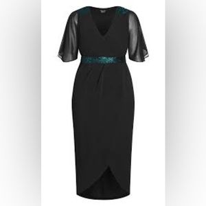 Sequin Demi Maxi Dress - black emerald  XXL (24W)